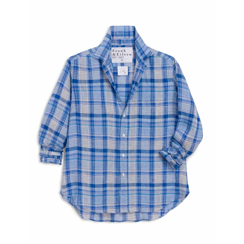 NEW FRANK & EILEEN women's relaxed eileen button-up in multi blue plaid